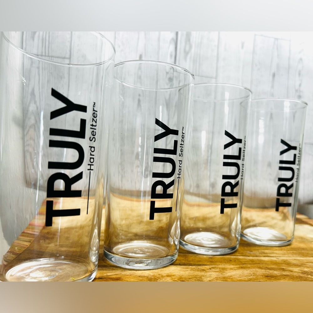 Truly Hard Seltzer Clear Glass Set of 4